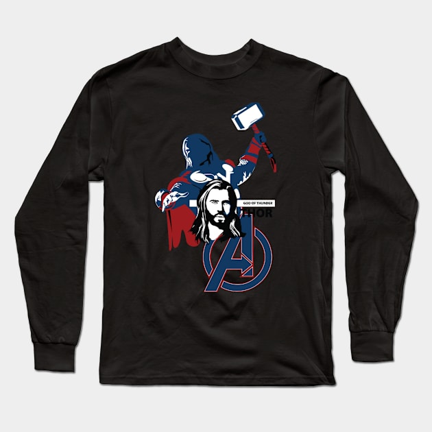 God of Thunder! Long Sleeve T-Shirt by GalacticComics